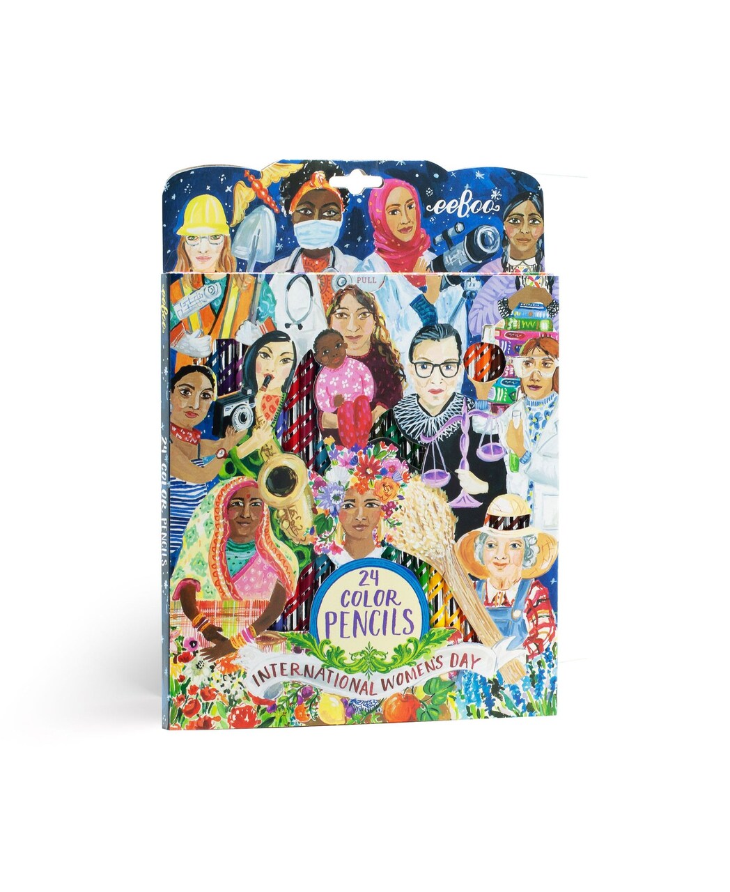 eeBoo International Women's Day 24 Color Pencils, Premium Colored Pencils in 24 Different Shades for Ages 14 and up